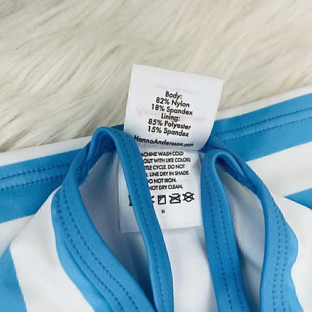 NEW Hanna Andersson TANKINI Top Girl's Size 5 110 Sunblock Striped Blue White
